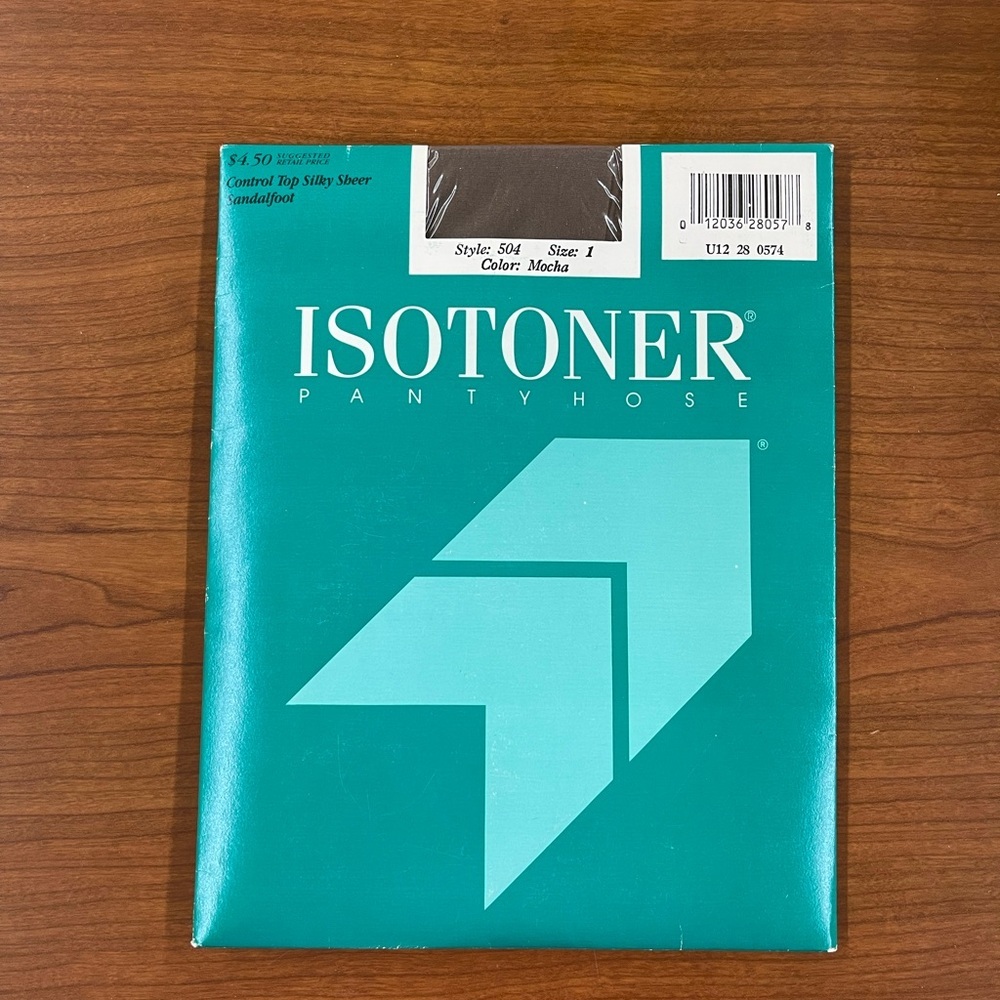 Vintage 1987 Isotoner Control Top Sandalfoot Silky Sheer Pantyhose Mocha Size 1